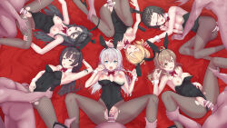  6+boys 6+girls alisa_mikhailovna_kujou animal_ears ass bar_censor black_hair black_leotard blonde_hair blue_eyes bow bowtie breasts brown_eyes brown_hair censored closed_eyes detached_collar fake_animal_ears fake_tail fishnet_leotard fishnets from_above group_sex hair_ornament hairclip highres kimishima_ayano leotard leotard_pull long_hair looking_at_viewer mariya_mikhailovna_kujou miyamae_nonoa multiple_boys multiple_girls nipples okina_(805197) one_eye_closed orgy pantyhose penis playboy_bunny rabbit_ears rabbit_tail red_bow red_bowtie sex short_hair strapless strapless_leotard suou_yuki tail taniyama_sayaka thighs tokidoki_bosotto_roshia-go_de_dereru_tonari_no_alya-san torn_clothes torn_pantyhose white_hair white_wrist_cuffs wrist_cuffs 