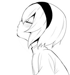  1girl artist_request blush closed_eyes hairband jashin-chan_dropkick lips looking_up monochrome pekora_(jashin-chan_dropkick) pursed_lips saliva saliva_trail saliva_trail short_hair simple_background solo solo_focus white_background  rating:Sensitive score:6 user:anon999654