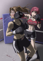 abs artist_request boxing boxing_gloves boxing_ring catfight dead_or_alive highres mila_(doa) tagme 