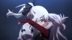 2girls animated anime_screenshot armor back bare_back blush boots chloe_von_einzbern dark-skinned_female dark_skin detached_sleeves fate/kaleid_liner_prisma_illya fate_(series) female_focus forced french_kiss gauntlets huge_filesize illyasviel_von_einzbern kiss leg_lock loli multiple_girls open_mouth saliva saliva_trail sound subtitled tagme tongue tongue_out video watching yuri rating:Questionable score:489 user:Meem0