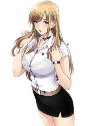 1girl blonde_hair breasts ear_piercing gyaru highres kitagawa_marin large_breasts lips lipstick long_hair makeup piercing skirt sono_bisque_doll_wa_koi_wo_suru xter rating:Questionable score:39 user:Heisenberg2112
