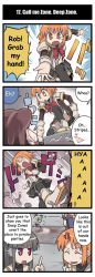 &gt;_&lt; 1boy 4girls 4koma :o ^_^ alternate_language anger_vein animal_ears artist_request black_hair blue_hair blush boots bow brown_hair clenched_hands closed_eyes comic english_text fairy fairy_(totomono) fairy_wings felpurr green_hair hard-translated hat heart highres human_(totomono) index_finger_raised james_bond james_bond_(series) ken_to_mahou_to_gakuen_mono khulaz kneeling mini_person minigirl multiple_girls official_art open_mouth orange_eyes orange_hair outstretched_hand panties pleated_skirt pointy_ears poking red_eyes skirt smile striped_clothes striped_panties sweatdrop thighhighs third-party_edit translated twintails underwear upskirt water wet wings rating:Sensitive score:4 user:danbooru