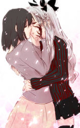 2girls alternate_costume alternate_eye_color alternate_hair_color alternate_universe angra_mainyu_(fate) corruption dark_persona dark_tohsaka_rin fate/stay_night fate_(series) hand_on_back hands_on_another&#039;s_face imminent_kiss incest long_hair matou_sakura midou miniskirt multiple_girls possessed possession red_eyes ribbon role_reversal siblings sisters skirt thighhighs tohsaka_rin tohsaka_sakura white_hair yuri zettai_ryouiki rating:Sensitive score:31 user:danbooru