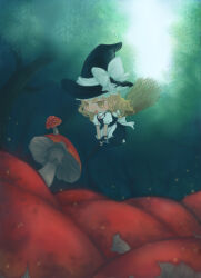  artist_collaboration broom broom_riding forest_of_magic kirisame_marisa meishou_mitei_(mimitei) mushroom touhou 