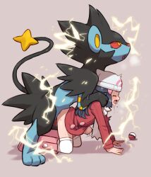  1girl all_fours beanie bestiality black_fur blue_hair boots censored chiwino closed_eyes clothed_sex coat dawn_(pokemon) doggystyle electricity gen_4_pokemon hair_ornament hairclip hat loli long_hair luxray moaning mosaic_censoring nintendo open_mouth orgasm over-kneehighs pink_boots poke_ball poke_ball_(basic) poke_ball_print pokemon pokemon_dppt pokemon_platinum pokephilia red_coat sex sex_from_behind stomach_bulge thighhighs white_headwear white_thighhighs  rating:Explicit score:366 user:danbooru