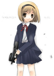  00s 1girl bob_cut bullpup female_focus gun gunslinger_girl henrietta_(gunslinger_girl) kayune_niu p90 personal_defense_weapon solo submachine_gun weapon  rating:Sensitive score:3 user:danbooru