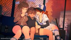  1boy 2girls 3d age_difference animated anna_(anna_anon) anna_anon artist_name assertive_female autumn bag baseball_cap baseball_uniform bench black_hoodie blush breasts brown_eyes brown_hair brown_shorts cleavage cum ejaculation english_text erection evening femdom grin handjob hat hetero highres hood hoodie kneehighs koikatsu_(medium) large_breasts laughing multiple_girls onee-shota orange_eyes orange_hair original outdoors penis penis_awe precum public_indecency school_bag school_uniform shadow short_hair shorts shota sitting skirt smile socks sportswear tagme teasing testicles thighhighs tree twintails uncensored unzipped unzipped_pants vending_machine video visor_cap watermark white_shorts wide-eyed  rating:Explicit score:2138 user:Blackkey
