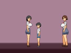 1boy 2girls age_difference animated animated_gif black_hair breasts cum cum_in_mouth cum_on_body erection facial fellatio from_side huge_breasts large_breasts large_penis long_hair multiple_girls nipples onee-shota oral paizuri penis pixel_art shota sonken2501 rating:Explicit score:456 user:Garulpo