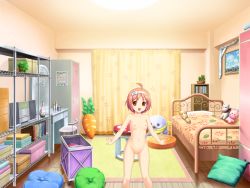 10s 1girl antenna_hair bed breasts carpet curtains female_focus groin hair_ribbon hairband happy highres koutaro kusakari_natane loli matching_hair/eyes navel nipples no_pussy nude open_mouth orange_eyes orange_hair outstretched_arms pillow ribbon short_hair solo spread_arms standing stuffed_toy thigh_gap thighs tropical_kiss zenra rating:Questionable score:65 user:RndUser