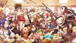  6+boys 6+girls artist_request black_hair blair_dame breasts brown_hair character_request choker cleavage closed_mouth cracker_jack dark_skin fighting_ex_layer food garuda_(arika) gloves hair_ornament hayate_(arika) highres jewelry kairi_(arika) kamite_hayate large_breasts long_hair medium_breasts medium_hair multiple_boys multiple_girls nanase_(arika) new_year official_art official_wallpaper open_mouth sanane shadow_geist sharon_(arika) shirase_(arika) short_hair skullomania smile street_fighter street_fighter_ex_(series) technictix vulcano_rosso x_hair_ornament 