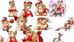  2girls alice_garnet_nakata ball basketball bikini bikini_top_only blonde_hair blue_eyes days_of_memories denim denim_skirt fatal_fury momoko_(kof) motor_vehicle multiple_girls official_art panties scooter side-tie_panties skirt snk swimsuit the_king_of_fighters the_legend_of_wild_wolf underwear vehicle 