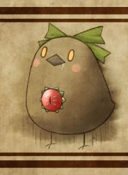 akihiyo animal_focus beak bird blush_stickers bow drooling female_focus hair_bow no_humans o_o reiuji_utsuho reiuji_utsuho_(bird) saliva solo third_eye touhou yellow_eyes rating:General score:1 user:danbooru