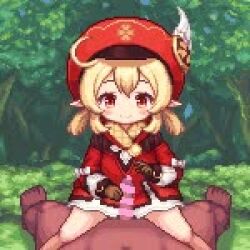  1boy 1girl age_difference animated blonde_hair blush breasts censored chibi clipping closed_mouth clothed_female_nude_male clover_print cum cum_in_pussy dress drooling elf erection female_ejaculation female_focus female_orgasm forest genshin_impact happy happy_sex hat klee_(genshin_impact) loli looking_at_penis looking_at_viewer medium_hair nature nipples nude open_mouth orgasm pixel_art pointy_ears pussy pussyjob red_dress red_eyes sb_(coco1) sex sitting sitting_on_person small_breasts smile spread_legs tagme tears tongue vaginal video  rating:Explicit score:384 user:Kroko768476