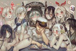  ... 1boy 6+girls ? ^^^ abyssal_admiral_(kancolle) abyssal_ship admiral_(kancolle) ahoge airfield_princess armored_aircraft_carrier_oni bare_shoulders battleship_princess between_legs bikini bikini_top_only black_bikini black_gloves black_hair black_panties blush book breast_press breasts cannon cleavage collar collarbone commentary_request convenient_censoring cowgirl_position desk doggystyle female_pervert flying_sweatdrops girl_on_top gloves green_eyes grey_background hair_over_one_eye hand_between_legs hand_on_another&#039;s_shoulder hand_on_own_cheek hand_on_own_face harem hat heart hetero horns jpeg_artifacts kantai_collection large_breasts long_hair looking_at_another looking_down military military_uniform multiple_girls naval_uniform nude on_table open_book open_mouth over_shoulder pale_skin panties pervert ponytail pornography reading red_eyes riding ru-class_battleship sailor_hat school_uniform sex sex_from_behind shocker short_hair short_sleeves side-tie_panties sigh simple_background sitting skin-covered_horns skindentation smile southern_ocean_war_princess spoken_blush straddling sweat swimsuit ta-class_battleship table tears translated twintails underwear v_arms walzrj white_hair wo-class_aircraft_carrier yellow_eyes yo-class_submarine 