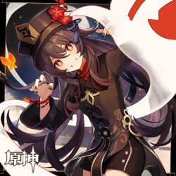 1girl absurdres bead_bracelet beads black_hair black_headwear black_nails black_shirt black_shorts boo_tao_(genshin_impact) bracelet commentary_request cowboy_shot genshin_impact grin highres hu_tao_(genshin_impact) jewelry long_hair long_sleeves looking_at_viewer nail_polish official_art red_eyes ring shirt short_shorts shorts smile solo standing twintails very_long_hair rating:Sensitive score:4 user:danbooru