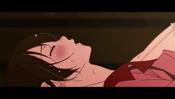 10s 1girl animated animated_gif blush bouncing_breasts breasts camisole cleavage closed_eyes hanekawa_tsubasa heavy_breathing jiggle kizumonogatari large_breasts lying monogatari_(series) no_bra on_back open_clothes open_mouth open_shirt sexually_suggestive sweat rating:Questionable score:106 user:Ecchi-Kun