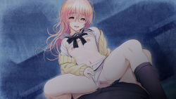1boy 1girl breasts clothing_aside game_cg hetero kimi_to_kanojo_to_kanojo_no_koi. long_hair mukou_aoi_(totono) nipples panties panties_aside pink_hair sex tsuji_santa underwear white_panties rating:Explicit score:22 user:DoctorWasabi