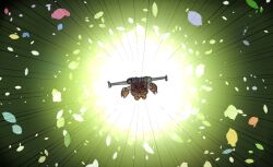  claws glowing gundam gundam_gquuuuuux gundam_seed gundam_seed_freedom mecha mecha_focus missile_pod mobile_suit no_humans one-eyed parody robot scene_reference science_fiction shiro_kunugi weapon z&#039;gok_(seed) 