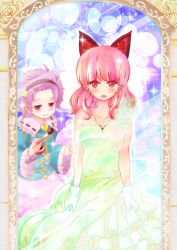 2girls animal_ears bare_shoulders cat_ears cat_girl dress extra_ears female_focus gloves kaenbyou_rin komeiji_satori mirror multiple_girls red_eyes red_hair reflection suzunashi_susumu touhou white_gloves rating:Sensitive score:0 user:danbooru