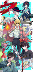 1other 4girls 6+boys absurdres aircraft airplane alluka_zoldyck animal animal_ears antennae arrietty arrietty_(cosplay) arrow_(projectile) ashitaka ashitaka_(cosplay) bag black_hair black_headwear black_pants blue_dress bow bow_(weapon) braid calcifer cane cat_ears child chrollo_lucilfer clinging clone clothed_animal copyright_request cosplay crossdressing crossover dola_(laputa) dola_(laputa)_(cosplay) dress earrings fire floating_hair flying flying_boat gake_no_ue_no_ponyo glasses gloves glowing gon_freecss green_vest grey_hair gun hairband hat highres holding holding_arrow holding_cane holding_gun holding_hands holding_vacuum_cleaner holding_weapon howl_pendragon howl_no_ugoku_shiro howl_pendragon_(cosplay) hunter_x_hunter inset jacket jacket_over_shoulder japanese_clothes jellyfish jewelry jumping karigurashi_no_arrietty kiki_(majo_no_takkyuubin) kiki_(majo_no_takkyuubin)_(cosplay) killua_zoldyck kimono koala koala_(hunter_x_hunter) kodama komugi_(hunter_x_hunter) kurapika kurenai_no_buta long_hair long_sleeves looking_at_viewer machi_komacine majo_no_takkyuubin mimi_wo_sumaseba minato_x3710 mini_person miniboy mononoke_hime mouth_hold multi-tied_hair multiple_boys multiple_girls necklace neferpitou old old_woman pajamas pants pink_hair plant ponyo ponyo_(cosplay) ponytail porco_rosso_(character) porco_rosso_(character)_(cosplay) profile purple_eyes red_bow red_dress seaplane shaiapouf sheeta sheeta_(cosplay) shirt shizuku_murasaki short_hair sky smile spiked_hair standing studio_ghibli susuwatari tenkuu_no_shiro_laputa the_baron_(cosplay) the_baron_(mimi_wo_sumaseba) thorns thumbs_up top_hat totoro trap tsubone_(hunter_x_hunter) tsukishima_shizuku tsukishima_shizuku_(cosplay) twin_braids twintails umbrella_riding unworn_jacket vest vines weapon weapon_in_mouth white_gloves white_shirt yellow_headwear yellow_jacket yellow_pants