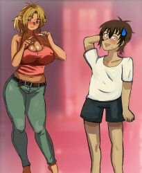 1boy 1girl adorable_face age_difference ahoge blonde_hair blue_eyes blush breasts daikiarts happy highres huge_breasts jellyfish_(company) kamimura_akiko keisuke_(sisters) long_hair nipples older_woman_and_younger_man panties_visible_through_clothes positive_pregnancy_test pregnant premature_ejaculation sisters_~natsu_no_saigo_no_hi~ smile smiley_face step-incest stepmother stepmother_and_stepson sweat sweatdrop sweatdrop_emoji virgin_male visible_through_clothes vpl