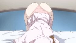  10s 1boy 1girl 2014 animated animated_gif ass bed blush braid breasts censored closed_eyes curvy fellatio hat hetero hospital_bed huge_ass konna_ni_yasashiku_sareta_no large_breasts nurse nurse_cap open_clothes oral panties pantyhose penis pink_panties tagme thighs twin_braids underwear yukari_fujita 