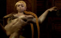  3d blonde_hair breasts cammy_white capcom naughty_face nipples nude pubic_hair street_fighter twintails  rating:Explicit score:16 user:whoisthisguy