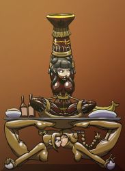 3girls anger_vein avatar:_the_last_airbender avatar_legends azula ball_gag banana bdsm bodysuit bondage bound breasts covered_erect_nipples female_focus food forniphilia fruit gag gagged hanging_breasts highres human_furniture humiliation kiss mai_(avatar) multiple_girls object_girl resized spread_legs spreader_bar table tanoshyht ty_lee yuri rating:Questionable score:123 user:TheWalkingMan