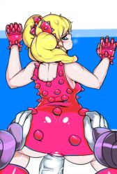  1boy 1girl aqua_eyes ass blonde_hair blush bracelet captain_kirb clothed_sex couple doggystyle dress effie_(street_fighter) gloves grabbing_another&#039;s_ass groping hair_ornament hetero highres jewelry large_penis looking_back necro_(street_fighter) penis pov sex sex_from_behind sleeveless sleeveless_dress smile solo_focus spiked_bracelet spikes street_fighter street_fighter_iii_(series) twintails uncensored veins veiny_penis  rating:Explicit score:77 user:tanbu