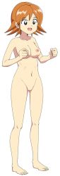  1girl digimon female_focus nude saiba_rei short_hair simple_background solo white_background  rating:Explicit score:1 user:Chaos11