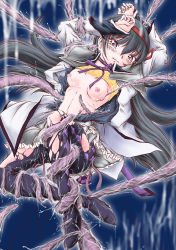 10s 1girl akemi_homura akemi_homura_(magical_girl) black_hair bra bra_lift breasts hair_ribbon high_heels long_hair looking_at_viewer magical_girl mahou_shoujo_madoka_magica mahou_shoujo_madoka_magica_(anime) nipples open_clothes pantyhose purple_eyes rape ribbon small_breasts tentacles torn_clothes torn_legwear underwear rating:Questionable score:15 user:danbooru