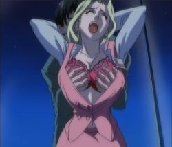  1boy 1girl animated animated_png anime_screenshot blonde_hair bra breasts grabbing_another&#039;s_breast groping lingerie lingeries lingeries_office long_hair looping_animation nonoyama_alice office_lady open_clothes open_mouth open_shirt stitched third-party_edit underwear 