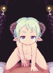 1boy 1girl ^_^ ahegao aliasing animated animated_gif blue_eyes blush candle chibi closed_eyes completely_nude cowgirl_position cum cum_in_pussy cum_inflation cum_overflow cum_pool dark-skinned_male dark_skin demon_girl dorotte_(sb) drooling dungeon elf erection flat_chest girl_on_top green_hair happy happy_sex head_tilt hetero hip_focus horns inflation leaning leaning_forward licking_lips loli looking_at_viewer lowres naughty_face navel nipples nude open_mouth original penis pixel_art pointy_ears pov pov_crotch pussy saliva sb_(coco1) sex shiny_skin short_hair smile solo_focus spread_legs straddling thighs tongue tongue_out uncensored v vaginal veins veiny_penis rating:Explicit score:1756 user:Jollo
