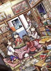 10s 6+girls 601_air_group_pilot_(kancolle) absolutely_everyone abyssal_ship ahoge akagi_(kancolle) akamatsu_sadaaki akitsu_maru_(kancolle) akitsushima_(kancolle) amagi_(kancolle) apron aviator_cap black_hair black_skirt blonde_hair blue_hair blue_skirt board_game cat child&#039;s_drawing clock cup daruma_doll dutch_angle egusa_(kantai_collection) egusa_squadron_pilot_(kancolle) everyone fairy_(kancolle) flight_deck food fruit graf_zeppelin_(kancolle) grey_hair ha-class_destroyer hagiri_matsuo hairband hakama hakama_short_skirt hakama_skirt hayasui_(kancolle) headband high_ponytail highres hiryuu_(kancolle) hiyou_(kancolle) houshou_(kancolle) inazuma_(kancolle) indoors iwamoto_squadron_pilot_(kancolle) japanese_clothes jun&#039;you_(kancolle) kaga_(kancolle) kantai_collection kappougi kariginu katsuragi_(kancolle) kotatsu long_hair mahjong mamiya_(kancolle) mandarin_orange mikazuki_(kancolle) military military_uniform miss_cloud mizuho_(kancolle) multiple_girls muneate naka_(kancolle) newspaper northern_ocean_princess photo_(object) picture_frame pilot_suit plasma-chan_(kancolle) ponytail poster_(medium) red_eyes red_skirt remodel_(kantai_collection) reppuu_(kancolle) ryuuhou_(kancolle) ryuujou_(kancolle) ryuusei_(kancolle) saiun_(kancolle) sakazaki_freddy shiba_inu shinden_(kancolle) short_hair short_twintails shouhou_(kancolle) shoukaku_(kancolle) skirt souryuu_(kancolle) table taigei_(kancolle) taihou_(kancolle) tasuki tatami teacup tears tenzan_(kancolle) the_yuudachi-like_creature tomonaga_(fairy) tomonaga_squadron_pilot_(kancolle) trophy twintails under_kotatsu under_table unryuu_(kancolle) visor_cap wakamiya_(kancolle) wall_clock when_you_see_it white_hair wo-class_aircraft_carrier yamato_(kancolle) yunomi yuukaze_(sakazaki_freddy) zero_(kantai_collection) zuihou_(kancolle) zuikaku_(kancolle) 