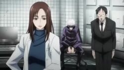  1girl 3boys animated autopsy_table bags_under_eyes gloves gojou_satoru hole_in_chest hole_on_body ieiri_shoko indoors itadori_yuuji jujutsu_kaisen latex latex_gloves mask morgue mouth_mask multiple_boys nude sound surgical_mask tagme video  rating:Questionable score:3 user:MunkDonalds