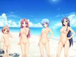 10s 4girls antenna_hair aoi_matsuri beach blue_eyes blue_hair breasts cloud game_cg groin hair_ribbon highres himuro_rikka koutaro kusakari_natane lineup loli multiple_girls navel nipples no_pussy nude nudist ocean open_mouth orange_eyes orange_hair pink_hair purple_eyes ribbon saotome_nagi sky smile standing take_your_pick thigh_gap thighs tropical_kiss rating:Questionable score:155 user:RndUser