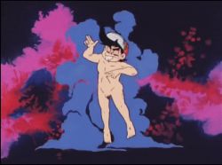  1boy animated animated_gif anime_screenshot buck_teeth flashing_light game_center_arashi hat ishino_arashi male_focus nude shota solo teeth  rating:Questionable score:6 user:CodenameViker