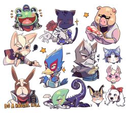  6+boys animal_nose arwing bird_boy body_fur brown_fur character_select digital_media_player falco_lombardi fay_spaniel fox_mccloud frog_boy ipod ipod_nano ipod_nano_4g jumpsuit krystal leon_powalski miyu_lynx multiple_boys nintendo panther_boy panther_caroso peppy_hare pigma_dengar purple_jumpsuit slippy_toad star_fox star_fox_2 star_fox_64 star_fox_assault user_pp wolf_o&#039;donnell 