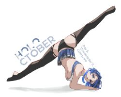 1girl breasts flexible hololive ouro_kronii ploovy simple_background tagme underboob