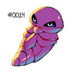  alternate_color alternate_shiny_pokemon dated elricflavia full_body gen_1_pokemon kakuna lowres nintendo no_humans pokemon pokemon_(creature) simple_background solo white_background 