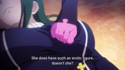  2girls animated anime_screenshot black_thighhighs breast_press breasts capella_emerada_lugnica crusch_karsten feet green_hair highres large_breasts military_uniform multiple_girls on_floor re:zero_kara_hajimeru_isekai_seikatsu sidelocks sound stepping_on_breast stepping_on_woman subtitled tagme thighhighs video  rating:Sensitive score:89 user:PuttHutt