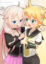  1boy 1girl couple highres ia_(vocaloid) kagamine_len odaibako vocaloid 