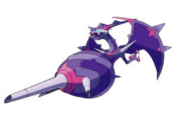  artist_request claws dragon_wings full_body gen_7_pokemon naganadel nintendo no_humans official_art open_mouth pokemon pokemon_(creature) pokemon_focus pokemon_usum simple_background solo stinger third-party_source ultra_beast white_background wings 