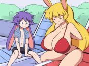 10s 1boy 1girl age_difference animal_ears animated aqua_eyes bikini blonde_hair blue_eyes bouncing bouncing_breasts breasts bulge covering_breasts covering_privates crossed_arms developing_erection erection erection_under_clothes flaccid furry green_eyes hetero honey_(paulgq) huge_breasts huge_nipples large_penis long_hair looking_at_another navel nipples original outdoors paul_gq penis pocket_(paulgq) purple_hair rabbit_ears rabbit_girl red_bikini resized sagging_breasts short_hair shota sitting size_difference smile smirk strap_gap swimsuit teasing thighs third-party_edit topless_female uncensored undressing unworn_bikini_top unworn_clothes upscaled video watching wide-eyed rating:Questionable score:759 user:Aman2k16