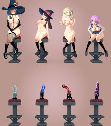  4girls absurdres chair croix_meridies diana_cavendish dildo dildo_reveal female_masturbation fishnets hat highres kagari_atsuko kneehighs little_witch_academia loluncc masturbation multiple_girls sex_toy simple_background sitting socks source_request stool tagme third-party_edit ursula_callistis witch witch_hat  rating:Explicit score:326 user:Golder06