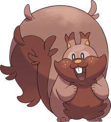  :3 animal_focus artist_request bright_pupils buck_teeth full_body gen_8_pokemon greedent nintendo no_humans official_art open_mouth pokemon pokemon_(creature) pokemon_focus pokemon_swsh smile solo teeth third-party_source transparent_background white_pupils 