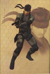  1boy 3d beretta beretta_92 beretta_92 bodysuit brown_hair character_name gun handgun headband knight&#039;s_armament_company konami lowres metal_gear_(series) metal_gear_solid metal_gear_solid_2 mullet snake sneaking_suit solid_snake suppressor weapon xm9 