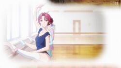  3girls ayase_subaru ballerina barre blue_leotard brown_hair leotard mikadono_sanshimai_wa_angai_choroi multiple_girls  rating:General score:0 user:nao10