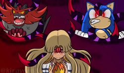 alternate_eye_color angry blonde_hair blue_fur colored_sclera corruption crossover dark_persona dharkon fangs fire gen_7_pokemon glowing glowing_eyes hal_laboratory highres incineroar kiravera8 long_hair looking_at_viewer magic nintendo open_mouth pointy_ears pokemon pokemon_(creature) pokemon_sm possessed possession princess_zelda red_eyes sega sharp_teeth slit_pupils sonic_(series) sonic_the_hedgehog super_smash_bros. teeth tentacles the_legend_of_zelda the_legend_of_zelda:_a_link_between_worlds veins yellow_sclera rating:Sensitive score:2 user:danbooru