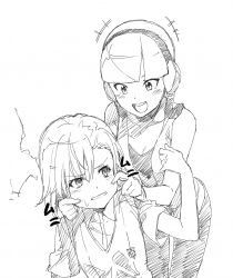  +++ 10s 2girls bad_id bad_twitter_id bare_arms bare_shoulders cheek_pinching elesa_(pokemon) greyscale gym_leader headphones highres isshi_pyuma misaka_mikoto monochrome multiple_girls nintendo open_mouth pantyhose pinching pokemon pokemon_(anime) pokemon_bw school_uniform short_hair simple_background sketch smile sweater_vest toaru_kagaku_no_railgun toaru_majutsu_no_index white_background  rating:Sensitive score:12 user:danbooru